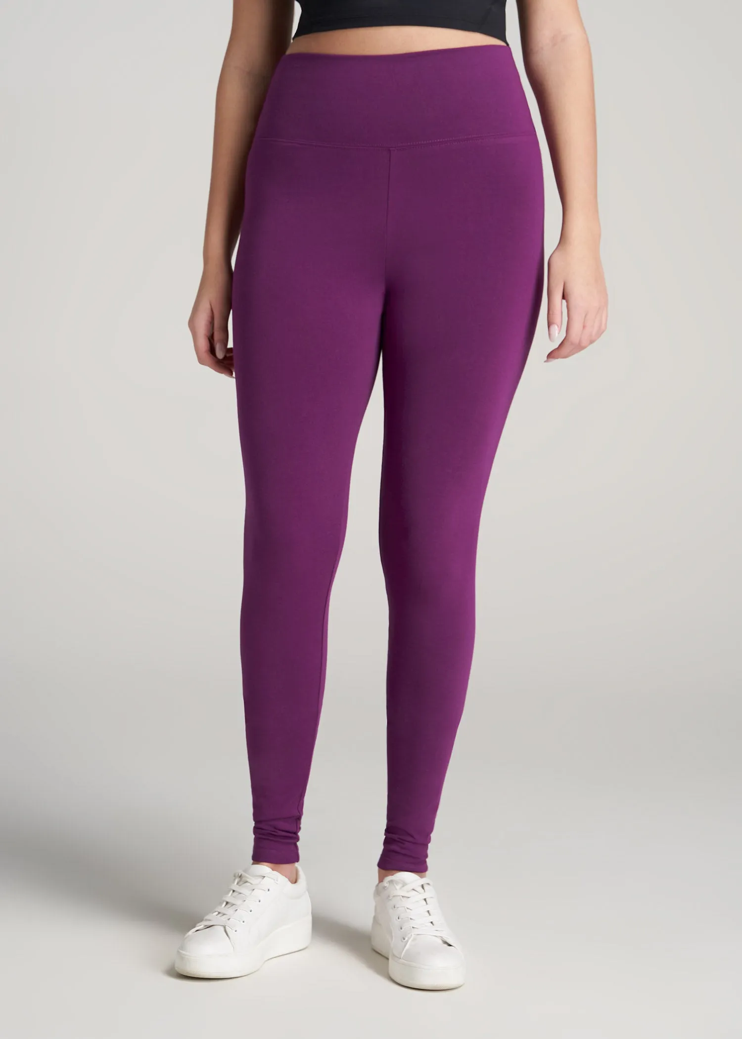 Women's Tall Cotton Leggings in Plum