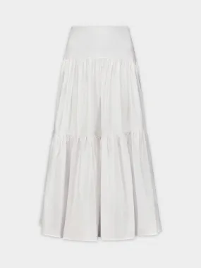 YOLK TIERED SKIRT-WHITE